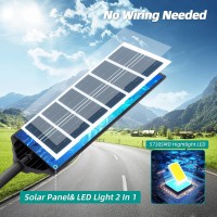 Solar Street Lights Outdoor Solar Outdoor Lights 6500K 144Led 300W Flood Lights Waterproof Wide Angle Motion Sensor And Remote