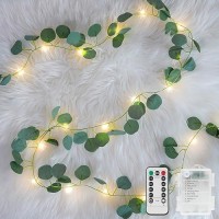 Suddus Vines With Lights Battery Operated 33Ft 100 Led Eucalyptus Garland String Lights With Remote Leaf Lights For Bedroom R