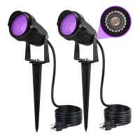 Sunvie Led Black Light Outdoor Halloween Spotlight With Photocell Sensor 10W Outdoor Blacklight Waterproof 120V Purple Spotlight