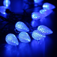 Brizled Blue Christmas Lights 17Ft Led C9 Outdoor Christmas Lights Connectable Christmas Tree Lights Indoor Xmas Lights Waterp