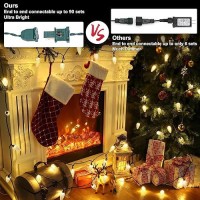 Brizled Warm White Christmas 17Ft Led C9 Outdoor Christmas Lights Connectable Christmas Tree Lights Indoor Xmas Lights Waterpr