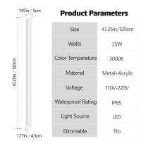 Lundwa 2 Pack 4725Inch Long Outdoor White Wall Lights 35W 3000K Modern Porch Lights Acrylic Waterproof Ip65 Exterior Wall Light