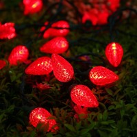 Brizled Red Christmas Lights 17Ft Led C9 Outdoor Christmas Lights Connectable Christmas Tree Lights Indoor Xmas Lights Waterpr