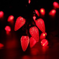 Brizled Red Christmas Lights 17Ft Led C9 Outdoor Christmas Lights Connectable Christmas Tree Lights Indoor Xmas Lights Waterpr