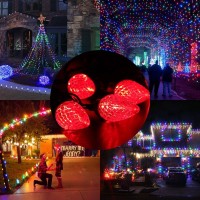 Brizled Red Christmas Lights 17Ft Led C9 Outdoor Christmas Lights Connectable Christmas Tree Lights Indoor Xmas Lights Waterpr