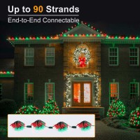 Brizled Red Green Christmas Lights 17Ft Led C9 Outdoor Christmas Lights Connectable Christmas Tree Lights Indoor Xmas Lights