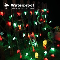 Brizled Red Green Christmas Lights 17Ft Led C9 Outdoor Christmas Lights Connectable Christmas Tree Lights Indoor Xmas Lights