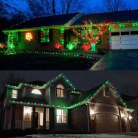 Brizled Red Green Christmas Lights 17Ft Led C9 Outdoor Christmas Lights Connectable Christmas Tree Lights Indoor Xmas Lights