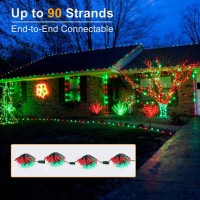 Brizled 34Ft Red Green C9 Led String Lights Outdoor Lighting Decorations Connectable Christmas Tree Lights Indoor Xmas Light