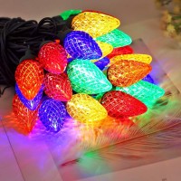 Brizled Multicolor Christmas Lights 17Ft Led C9 Outdoor Christmas Lights Connectable Christmas Tree Lights Indoor Xmas Lights