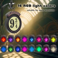 Platform Sign Halloween Decorations Wireless Wall Light Rgb 16 Color Dimmable Night Light Halloween Lights Decor Indooroutdo