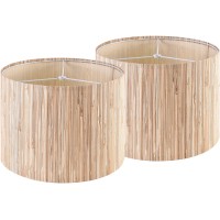 Goso Drum Lamp Shades Set Of 2 Medium Natural Straw Woven Lamp Shade For Table Lamps 13 X 13 X 10Inch Spider Floor L