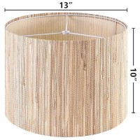 Goso Drum Lamp Shades Set Of 2 Medium Natural Straw Woven Lamp Shade For Table Lamps 13 X 13 X 10Inch Spider Floor L