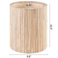 Goso Set Of 2 Tall Drum Lamp Shades Yellow Natural Straw Woven Lampshades For Table Lamps98 Top X98 Bottom X 105 High