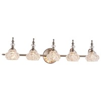 Zilanl Modern Bathroom Brushed Nickel Vanity Light Fixtures Vintage 5Light Vanity Lights Bathroom Lighting Fixtures Living Room