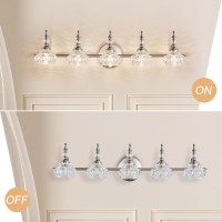 Zilanl Modern Bathroom Brushed Nickel Vanity Light Fixtures Vintage 5Light Vanity Lights Bathroom Lighting Fixtures Living Room