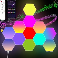 Hexagonal Light Led Wall Plate Builtin Microphone Intelligent Aesthetic Patchwork Lights With Remote And App Control 16 Mill