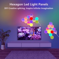 Hexagonal Light Led Wall Plate Builtin Microphone Intelligent Aesthetic Patchwork Lights With Remote And App Control 16 Mill