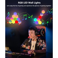 Hexagonal Light Led Wall Plate Builtin Microphone Intelligent Aesthetic Patchwork Lights With Remote And App Control 16 Mill