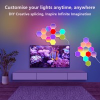 Aeasiup Hexagonal Light Led Wall Plate Builtin Microphone Intelligent Aesthetic Patchwork Lights With Remote And App Control