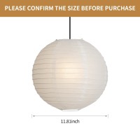 1Pc 12Inch Round Rice Paper Lamp Shades White Paper Lanterns Lights Paper Pendant Light Shade Hanging Paper Lamp Shade Noguchi