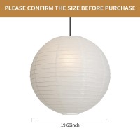 1Pc 197 Inch Round Rice Paper Lamp Shades White Paper Lanterns Lights Large Paper Pendant Light Shade Hanging Paper Lamp Shade