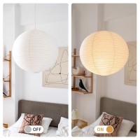 1Pc 197 Inch Round Rice Paper Lamp Shades White Paper Lanterns Lights Large Paper Pendant Light Shade Hanging Paper Lamp Shade