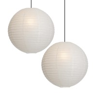 2Pcs 197 Inch Round Rice Paper Lamp Shades White Paper Lanterns Lights Large Paper Pendant Light Shade Hanging Paper Lamp Shad