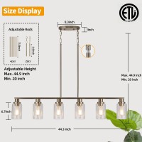 Kpiok Dining Room Light Fixtures Over Table 6Light Farmhouse Kitchen Island Lighting 443 Linear Chandelier Pendant Lighting