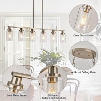 Kpiok Dining Room Light Fixtures Over Table 6Light Farmhouse Kitchen Island Lighting 443 Linear Chandelier Pendant Lighting