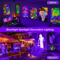 Tsun Blacklight Spotlight Halloween 2 Pack Black Lights Spotlight Outdoor Ip65 Waterproof Black Lights For Glow Party Body Pai