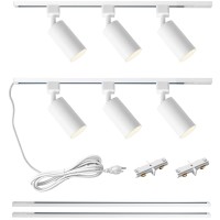 Lraemxg Plug In Track Lighting With Power Cord 6Light Gu10 Track Lighting Kit With 66Ft H Type Track Lighting Rails Modern K