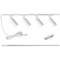 Lraemxg Plug In Track Lighting With Power Cord 4Light Gu10 Track Lighting Kit With 33Ft H Type Track Lighting Rails Modern K