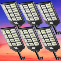 Cedio Solar Street Lights Outdoor Solar Parking Lot Lights Led Solar Street Light Dusk To Dawn Waterproof Commercial Solar Fl