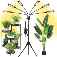 Grow Lights For Indoor Plants Aukphie Full Spectrum Led Grow Light With Stand Auto Onoff Timing 369121518H 10 Brightne