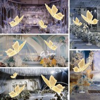 Wedding Butterfly Led Floor Lamp Hanging Butterfly White Color Ceiling Light Romantic Wedding Decoration Lights Fixture Adj