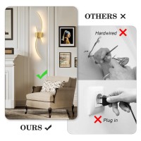 Kartoosh Battery Operated Wall Sconces Set Of Two With Remote Control Stepless Colors 3000K6000K Dimming Led Gold Wireless