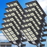 Voojoy 4800W Solar Street Light 12 Pack 480000 Lumens Dusk To Dawn Solar Flood Lights Outdoor Motion Sensor With Remote Control