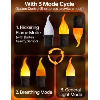 Kindeep Led Flame Night Light 2 Pack Plug In Wall With Dusk To Dawn Sensor 3 Modes Amber Flickering Night Light Home Decor