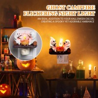 Jingtian Ghost Campfire Flickering Night Light Spooky Fire Marshmallow Night Light Led Fake Campfire Night Lights Plug Into Wa