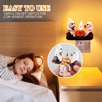 Jingtian Ghost Campfire Flickering Night Light Spooky Fire Marshmallow Night Light Led Fake Campfire Night Lights Plug Into Wa