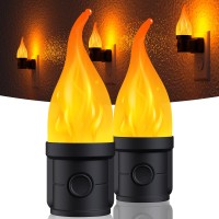 Flame Candle Night Lights Plug In 2 Pack Led Vintage Night Lights With Light Sensor 3 Modes Flameless Candle Nightlight Suitab