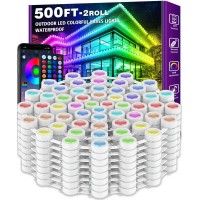 500Ft Permanent Outdoor Lights Rgb Eaves Lights With App Control Remote Diy Scene Modes Ip67 Waterproof Outdoor Under Eave Light