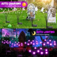 Letmy 6Pack 48 Led Halloween Decorations Outdoor Swaying Solar Lights Outdoor Waterproof Solar Firefly Lights Solar Halloween L