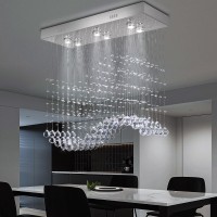 Finktonglan Crystal Chandelier For Kitchen Island Modern Crystal Pendant Ceiling Light Fixture For Dining Room Linear Flush Mou