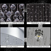 Finktonglan Crystal Pendant Lights For Staircase Modern Crystal Chandelier Ceiling Light Fixture For Dining Room Flush Mount Le