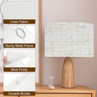 Drum Lamp Shades For Table Lamps 12X12X8 Linen Lampshade Easy Assembly Lamp Shade With E27 To E26E14 Adapters For Floor L