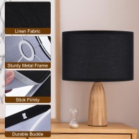 Drum Lamp Shades For Table Lamps 12X12X8 Linen Lampshade Set Of 2 Easy Assembly Lamp Shade With E27 To E26E14 Adapters Fo