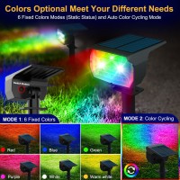 Nipify 4 Pack Solar Spot Lights Outdoor Color Changing 7 Modes Halloween Rgb Solar Powered Waterproof Spotlight Landscape Ligh