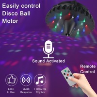 Disco Ball Motor Rotating With Light Rechargeable Disco Ball Spinner With Remote Adjustable Speed 18 Rgbw Led Light For Hangi